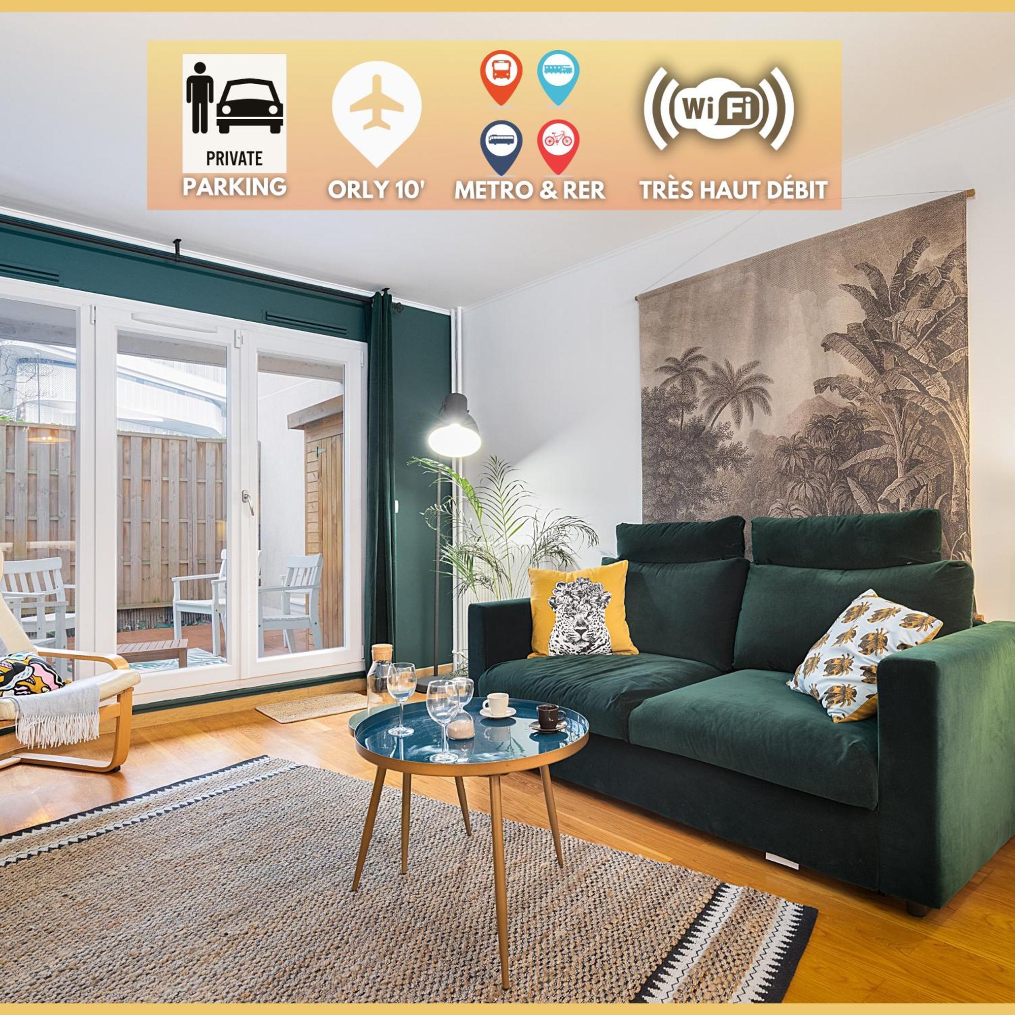 شقة Cosy'N Paris - Parking Secure - Metro 14 - Wifi - Terrace - Premium Bedding جنتيلي المظهر الخارجي الصورة