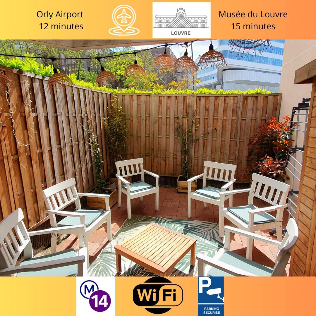 شقة Cosy'N Paris - Parking Secure - Metro 14 - Wifi - Terrace - Premium Bedding جنتيلي المظهر الخارجي الصورة